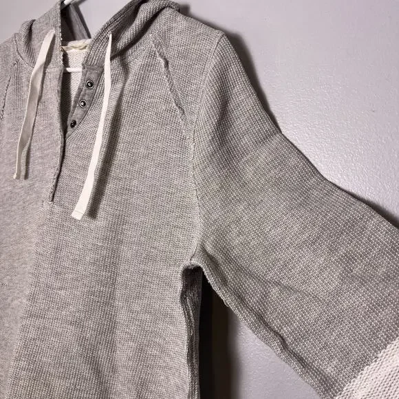 Soft Surroundings Womens Pullover Hoodie Sz XL Gray Pique Knit - Picture 8 of 16